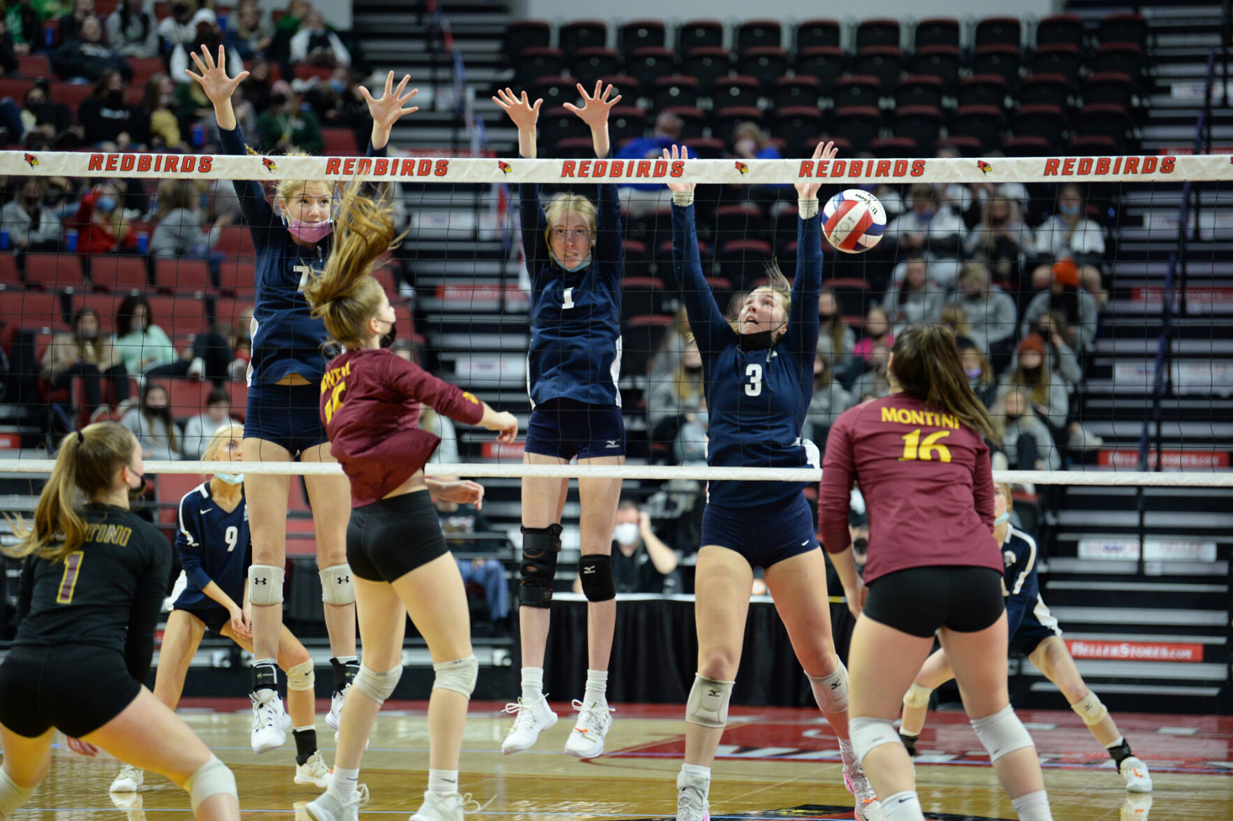 Class 2A girls volleyball state semifinal, Mater Dei vs. Lombard Montini